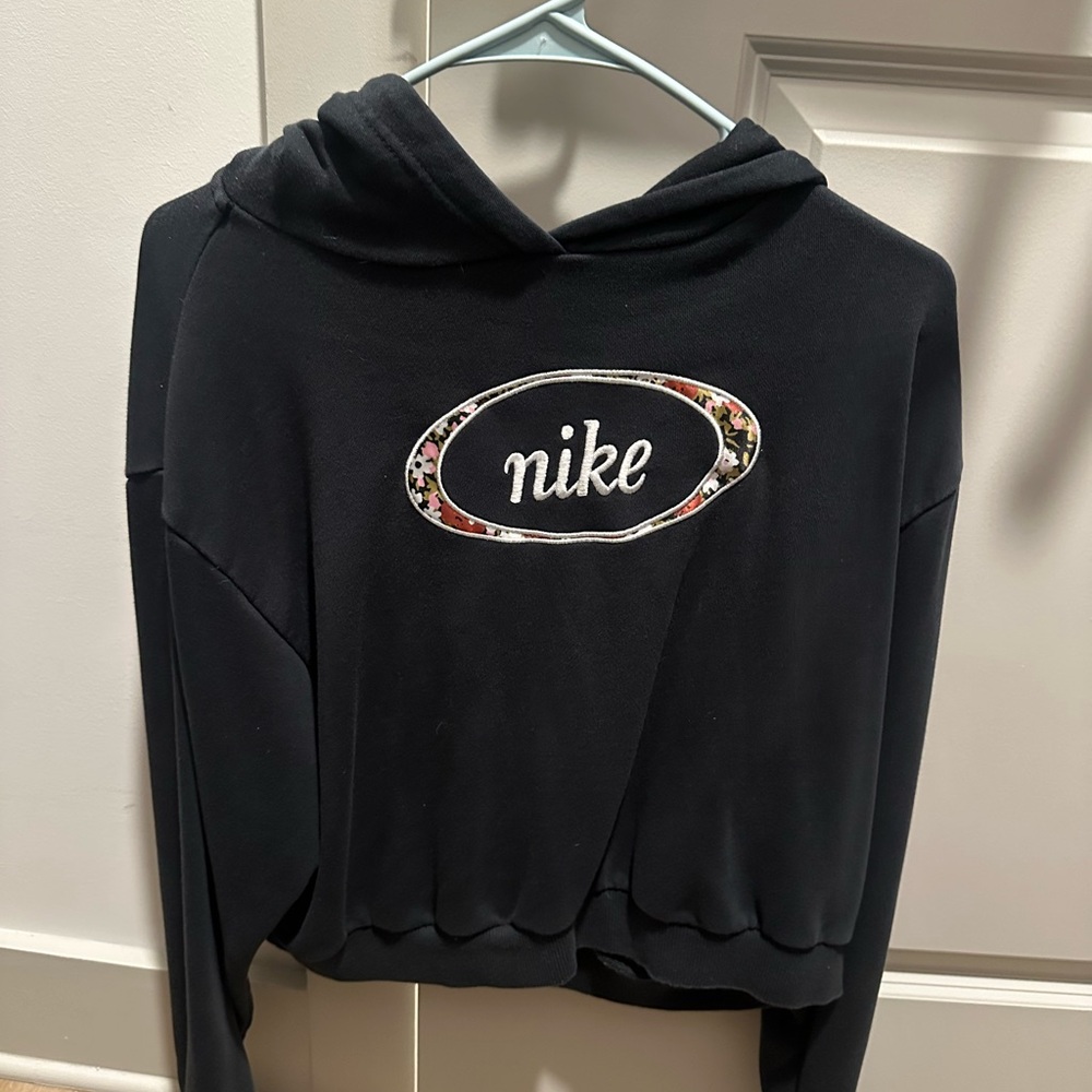 Nike Black Hoodie with White Swoosh Tag